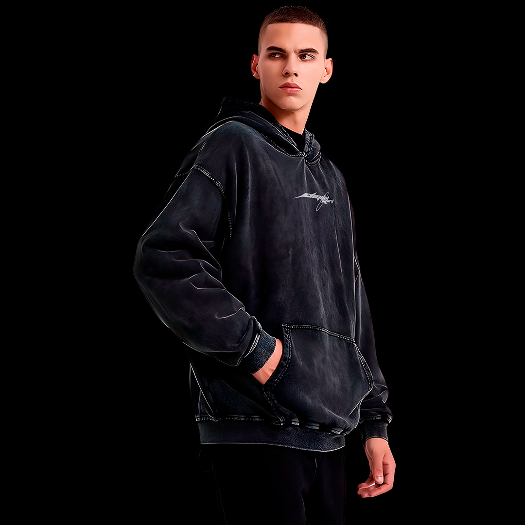 SHADOW X MONSTER ACID BLACK HOODIE