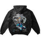 SILVER X WHITE MONSTER ACID BLACK HOODIE