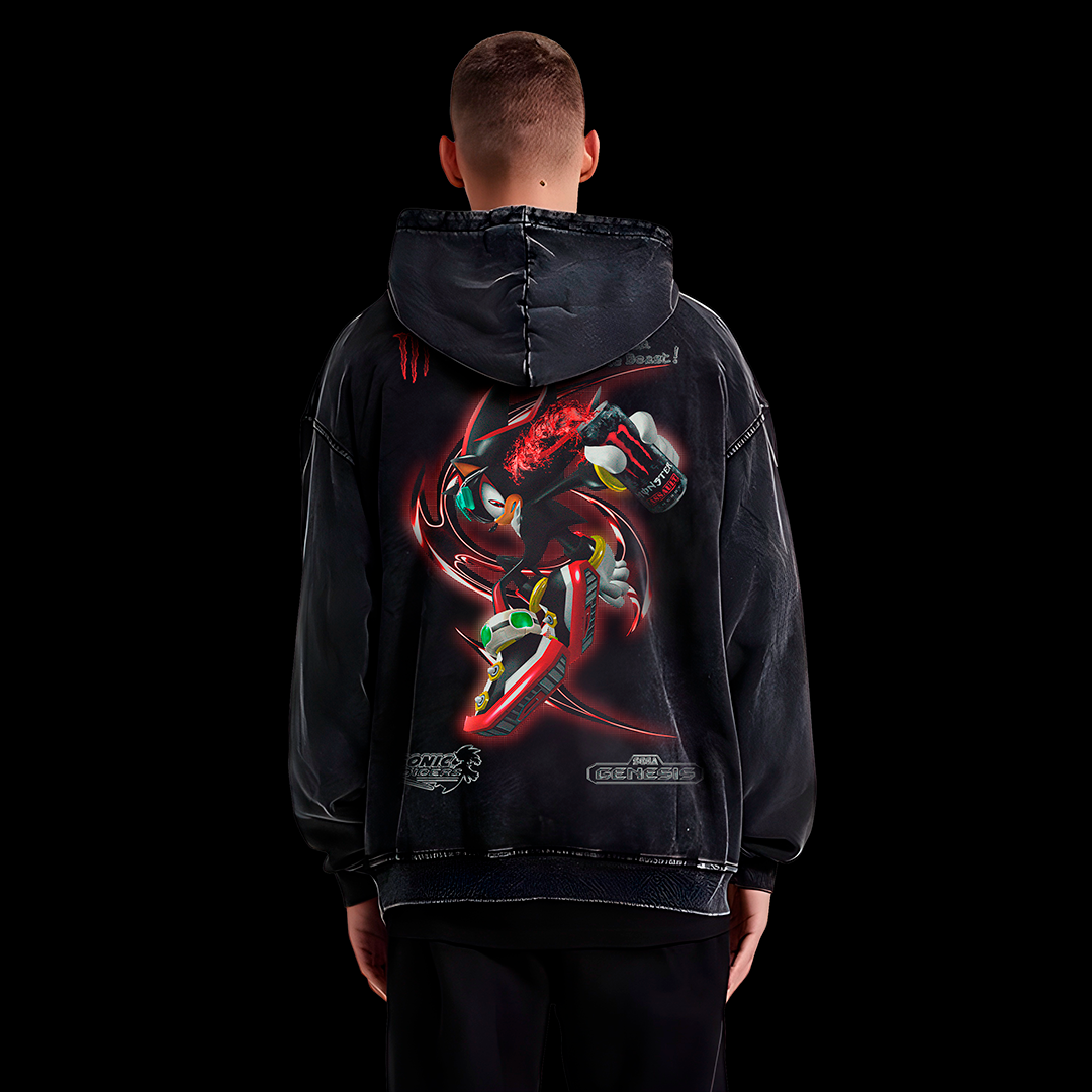 SHADOW X MONSTER ACID BLACK HOODIE